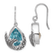 Rhodium Over Sterling Silver Crystal Mermaid Tail Dangle Earrings