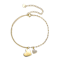 CZ Heart Charm Bracelet In 14K Gold Over Brass