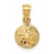 14k Yellow Gold Textured and Diamond-Cut Sand Dollar Pendant