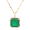 4.33 Ctw Emerald and 0.25 Ctw White Diamond Pendant in 14K YG