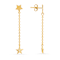 White Cubic Zirconia 14k Yellow Gold Over Sterling Silver Star Earrings 0.03ctw