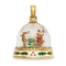 14k Yellow Gold 3D Enameled Christmas Snow Globe Pendant