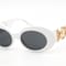 Versace White Oval Frames / Dark Gray Lenses Sunglasses