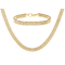 Woven Bead Necklace And Bracelet Set In 18K Gold Over Bronze