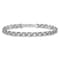 Rhodium Over 14k White Gold 5mm Diamond-Cut Double Link Charm Bracelet