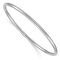Rhodium Over 14k White Gold 3mm Polished Round Tube Slip-on Bangle