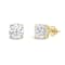 White Cubic Zirconia 14k Gold Studs With Velvet Gift Box 2ctw