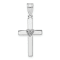 Rhodium Over 14K White Gold 0.01ct Diamond Heart Cross Pendant