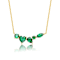 Emerald Color CZ Heart Station Necklace In 14K Gold Over Sterling Silver