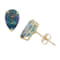 Pear Lab Created Mystic Blue Topaz 10K Yellow Gold Earrings 3.00ctw