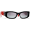 Chanel Black and Red Rectangular Frames / Gray Gradient Lenses Sunglasses