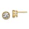 14K Yellow Gold Round Beaded Bezel G H I True Light Moissanite Earrings