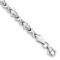 Rhodium Over 10k White Gold 4mm Polished Heart and X Link Bracelet