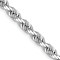 Rhodium Over 14k White Gold 4mm Solid Diamond-Cut Quadruple Rope 20 Inch Chain