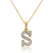 White Diamond Accent 10k Yellow Gold S Initial Pendant With 18” Rope Chain