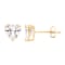 14k Gold Cubic Zirconia Heart Stud Earrings