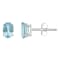 6x4mm Oval Aquamarine 14k White Gold Stud Earrings