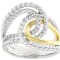Contemporary Lab-Grown Diamond Rope-Motif Bypass Ring 0.20ctw In
Two-Tone Gold