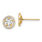 14k Yellow Gold 7.25mm Cubic Zirconia Halo Stud Earrings