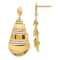 14K Yellow Gold Polished and Brushed Post Dangle Earrings