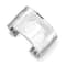 Rhodium over 14k White Gold 37mm Hammered Polished Cuff Bangle