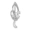 Sterling Silver Rhodium-plated Cubic Zirconia Leaf Pin