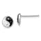 Rhodium Over Sterling Silver Enamel Yin Yang Children's Post Earrings