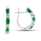 2.00ctw Emerald and Diamond Hoop Earrings in 14k White Gold