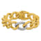 18K Yellow Gold with White Rhodium Diamond Curb 7.75-inch Bracelet 0.70ctw