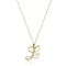 10K Yellow Gold Script White Diamond Initial Letter L Pendant With
Chain, 0.03ctw