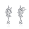 Marquise And Pear Shape CZ Cluster Drop Earrings In White Gold Over Brass