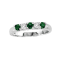 0.50ctw Emerald and Diamond Band Ring in 14k White Gold