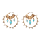 Barse Jewelry Blue Composite Turquoise Gold Tone Hoop Earrings