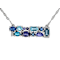 Blue Multi-Gemstone Bar Necklace In Sterling Silver 2.07ctw
