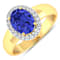 1.63ctw Violet Tanzanite and Diamond 14K Yellow Gold Halo Ring