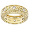 Filigree Design CZ Eternity Band Ring In 18K Gold Over Sterling Silver