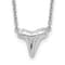 Rhodium Over Sterling Silver Polished Shark Tooth with 2 Inch Extension Necklace