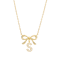 Initial S Bow CZ Necklace In 14K Gold Over Sterling Silver 0.23ctw