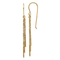 14k Yellow Gold Polished and Diamond-Cut Chain and Bar Dangle Earrings