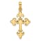 14k Yellow Gold Textured Fancy Cross Pendant