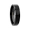 VULCAN Flat Black Tungsten Ring with Brushed Center & Polished Edges 4mm