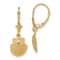 14k Yellow Gold 2D Beaded Textured Scallop Shell Dangle Earrings