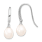 Rhodium Over Sterling Silver Polished 8-9mm Freshwater Cultured Pearl
Dangle Earrings