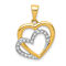 14K Two-tone Gold  Diamond Entwined Hearts Pendant
