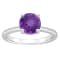 8mm Round Amethyst With Diamond Accents Rhodium Over Sterling Silver
Hidden Halo Ring