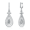 CZ Triple Outline Teardrop Drop Earrings In Sterling Silver