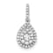 Rhodium Over 10k White Gold 0.242 ctw Diamond Teardrop Pendant