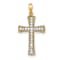 10k Yellow Gold and Rhodium Over 10k Yellow Gold 0.11 cttw Diamond Cross Pendant