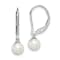 Rhodium Over Sterling Silver 6-7mm Freshwater Cultured Pearl Leverback
Dangle Earrings