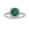 1.20ctw Emerald and Diamond Engagement Ring in 14k White Gold